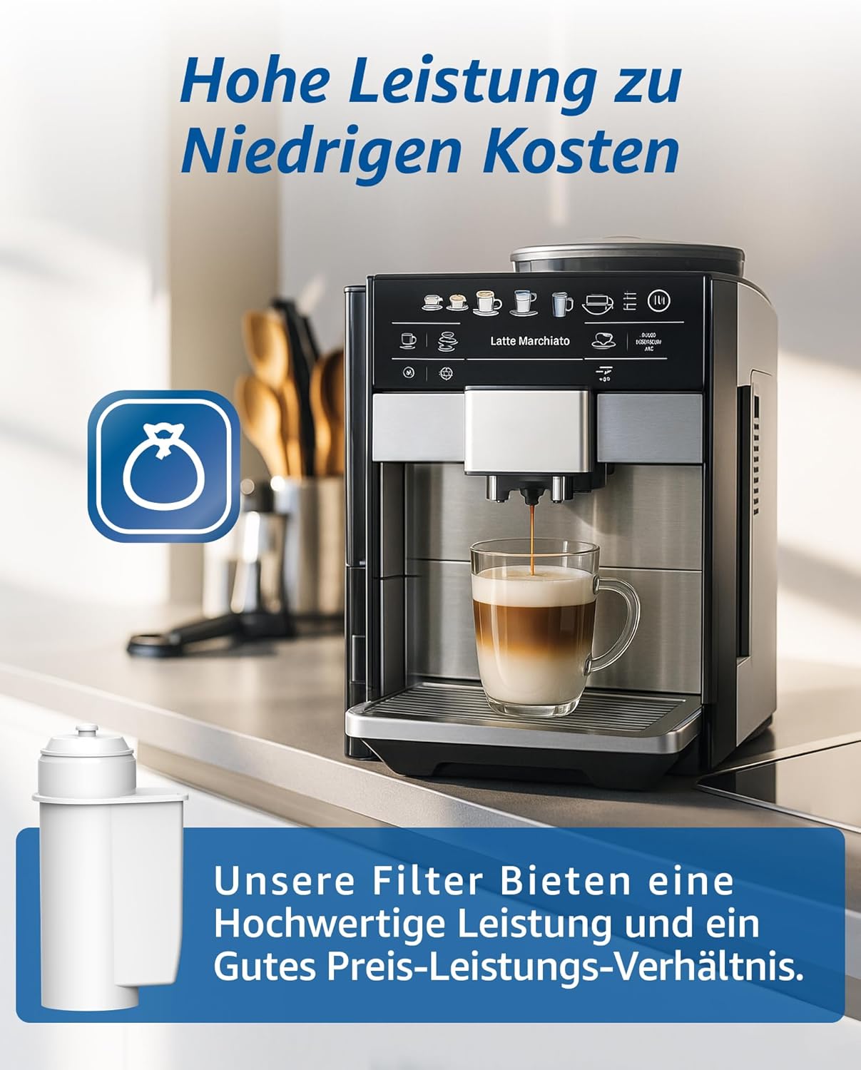 Detalle de Maxblue Ersatzfilter für Siemens EQ6/EQ9 & viele weitere Modelle (nicht für Brita Intenza+) – TZ70003/TCZ7003 kompatibel