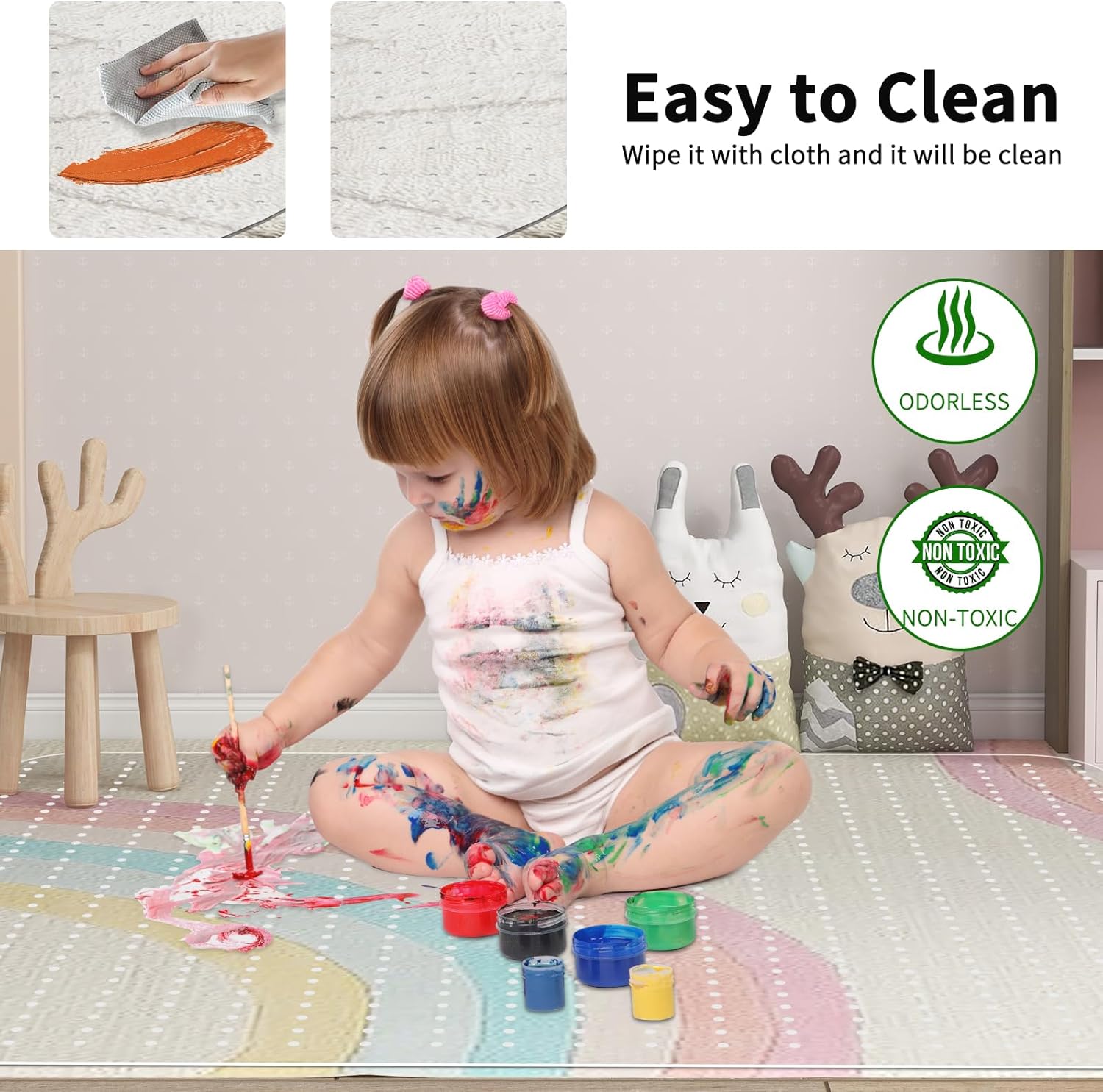 Thumbnail 5 de WASJOYE Office Chair Mat Carpet 90x120 cm – Transparent PVC Carpet Protector for Low-Pile Carpets