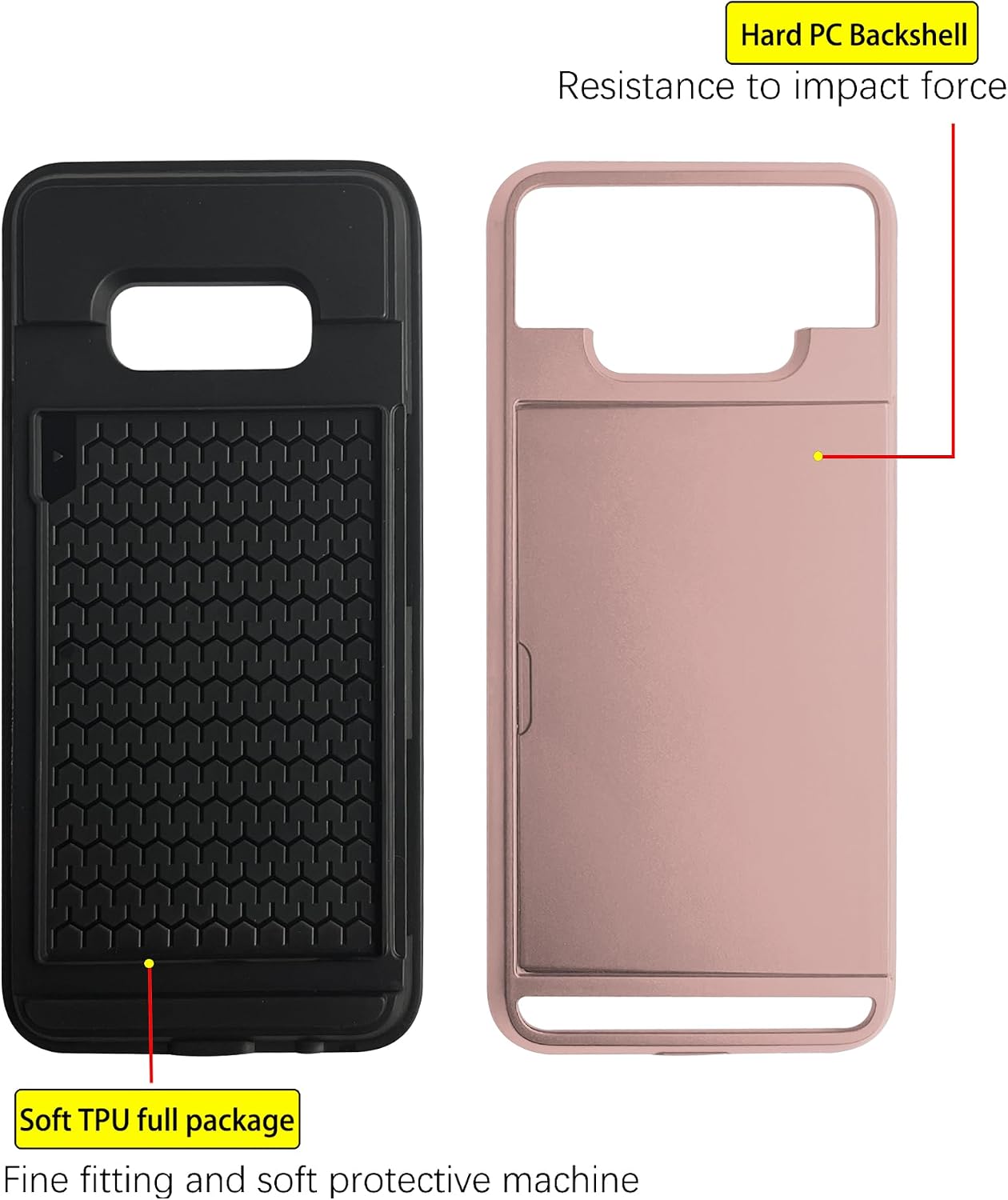Thumbnail 6 de Asuwish Hybrid Case with Screen Protector and Card Slot for Samsung Galaxy S10e