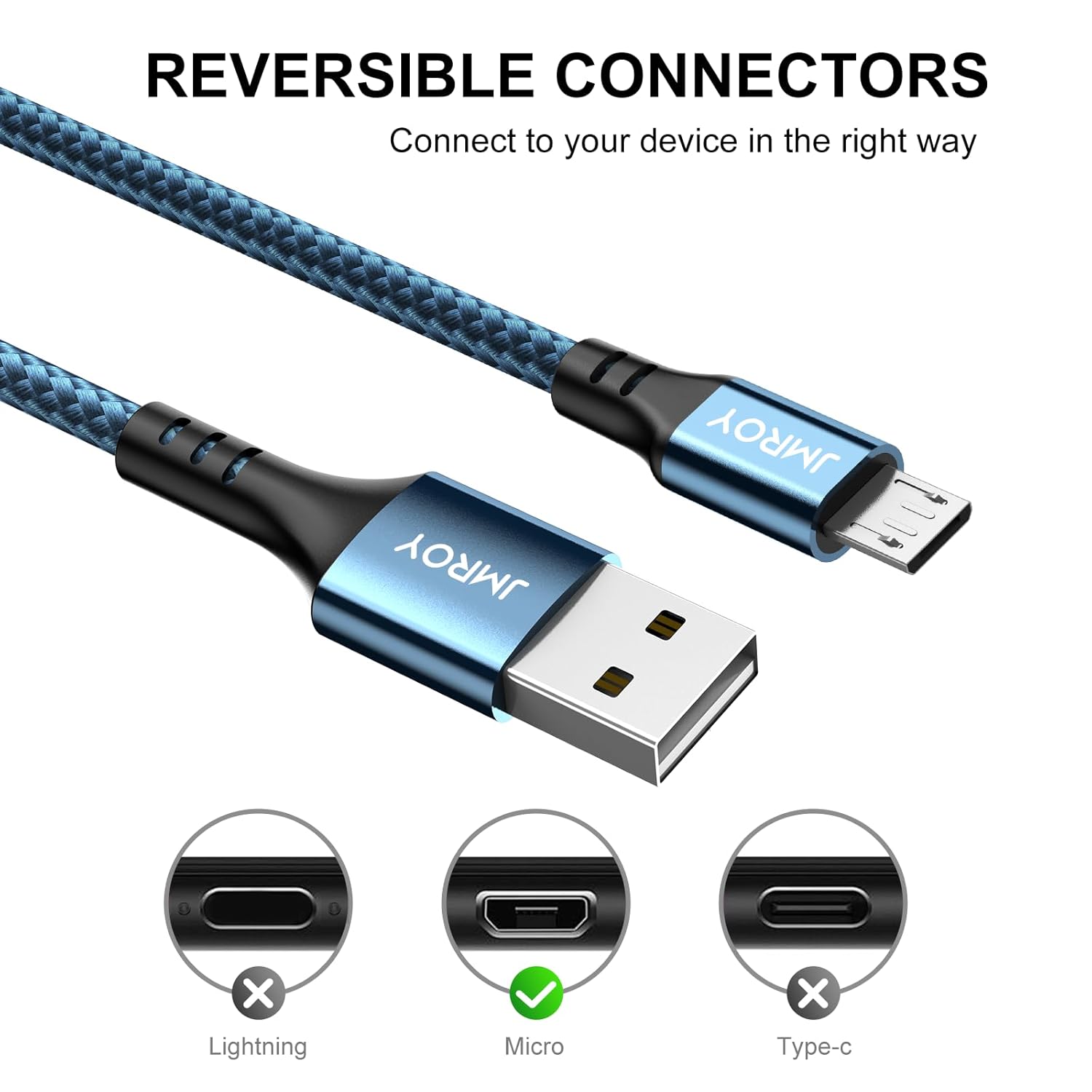 Thumbnail 1 de Micro USB Cable 2M 2PACK fast charging cable