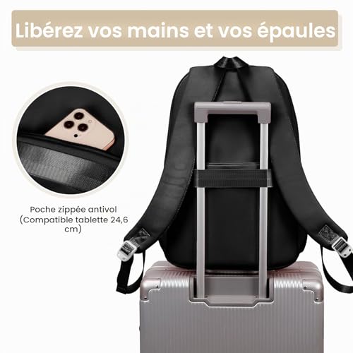 Detalle de Tanou Cartable Fille Primaire 20L avec Pendentif et badges – Organisation et Confort