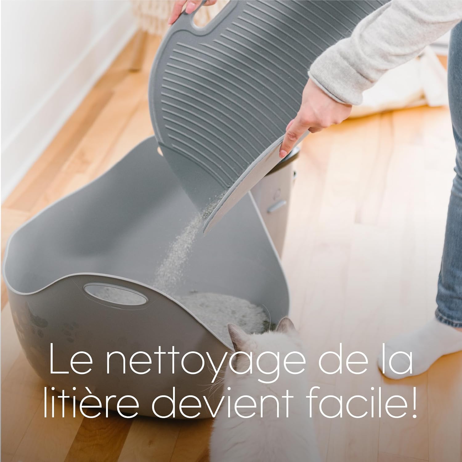 Detalle de Tapis à litière Litter Genie pour bac à litière : pratique pour limiter les grains autour