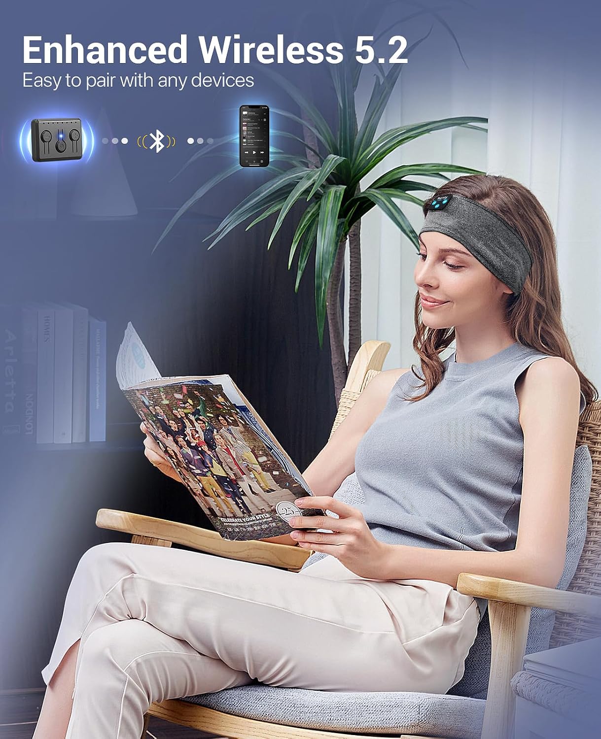 Detalle de Navly Auriculares para Dormir Bluetooth 11 h