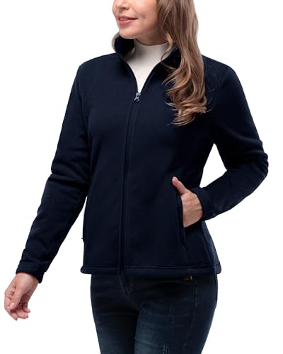 Detalle de 33,000ft Women's Lightweight Fleece Jacket, Full Zip, Dark Navy Blue, Size S