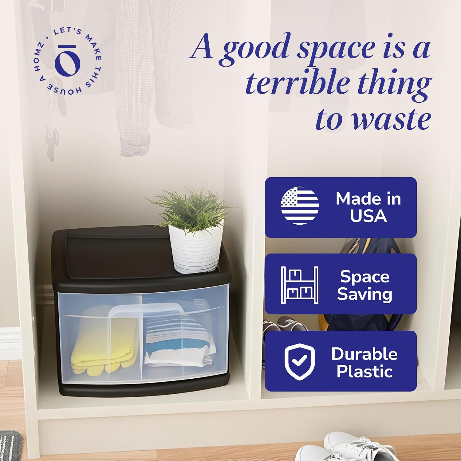 Detalle de HOMZ Plastic Drawer Storage Cart