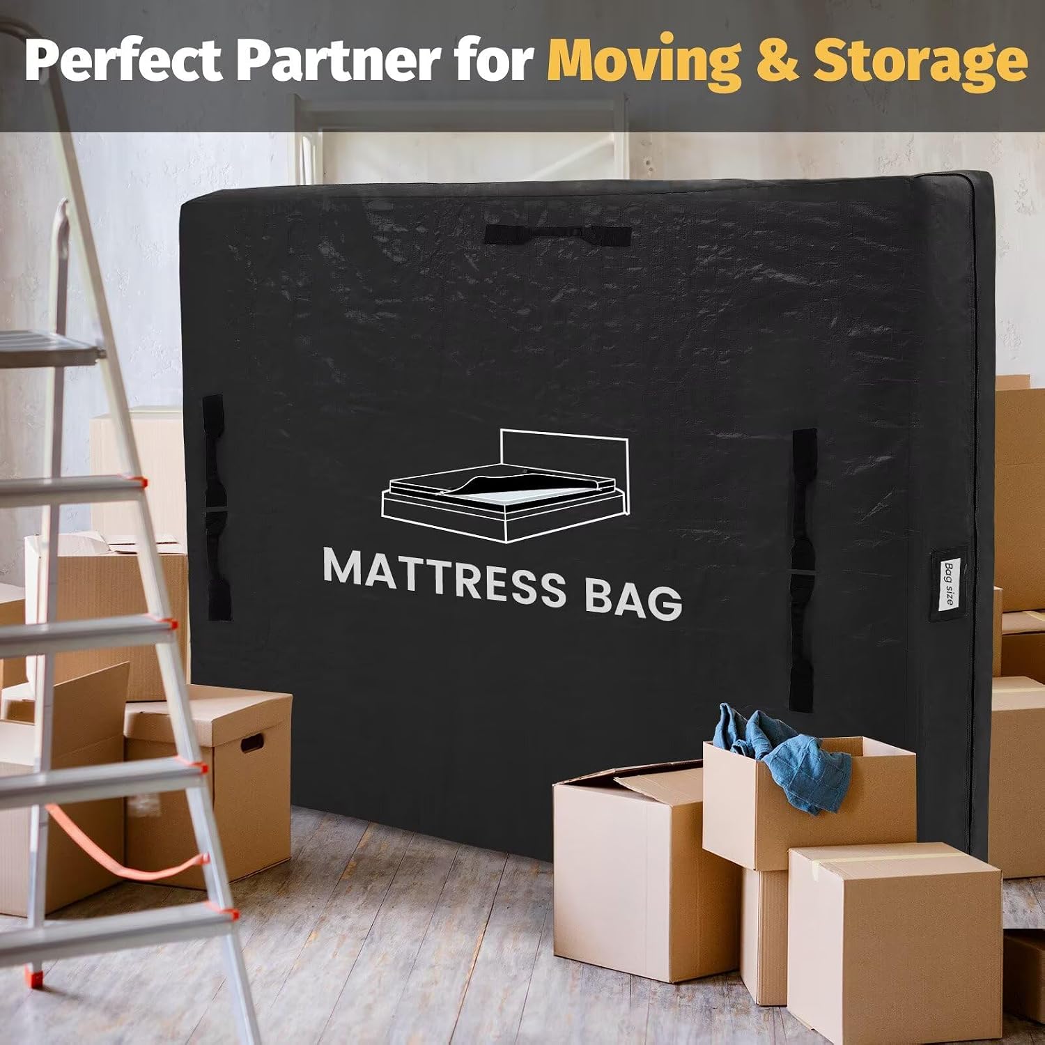 Thumbnail 4 de BETU Queen Mattress Bags for Moving and Storage — Waterproof, 8-Handle, Reusable 82x62x13.5 Inches