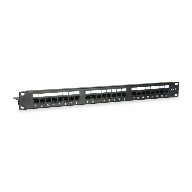 Detalle de Equip Panel de Parcheo 24 Puertos Cat 6 sin Blindaje (equip) – 19'' 1U