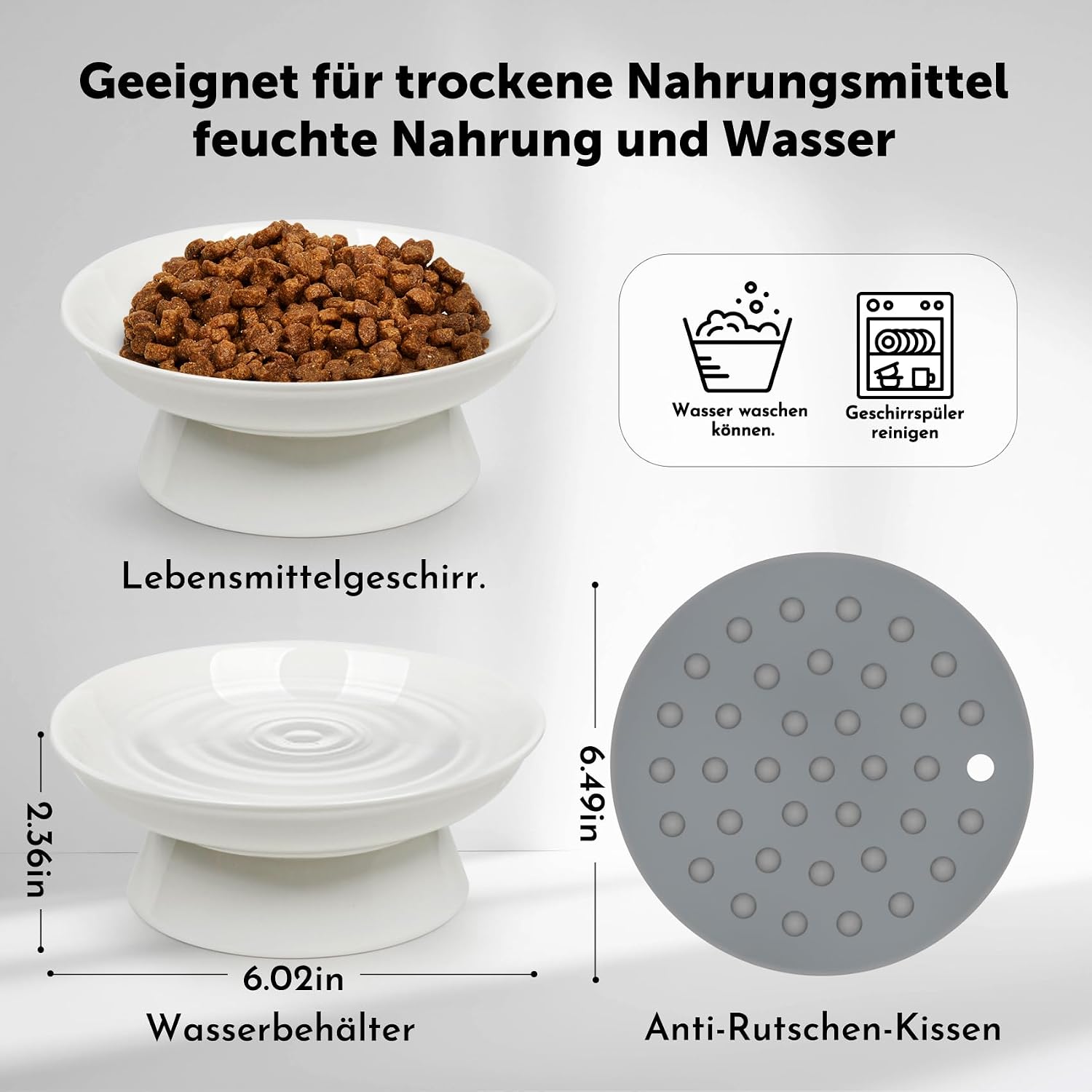 Thumbnail 3 de YIQOGAME Katzennapf-Set aus Keramik (2 Stück) mit erhöhter Bauform
