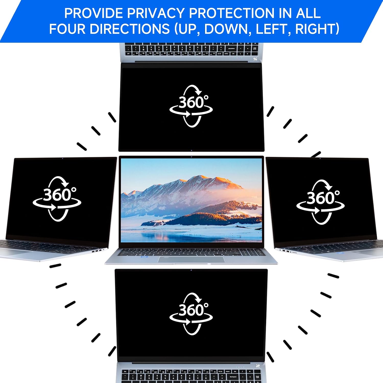 Thumbnail 2 de ZOEGAA 4-way 360° Privacy Screen for 14-inch 16:10 Laptops (Removable, Anti-Glare & Blue Light)