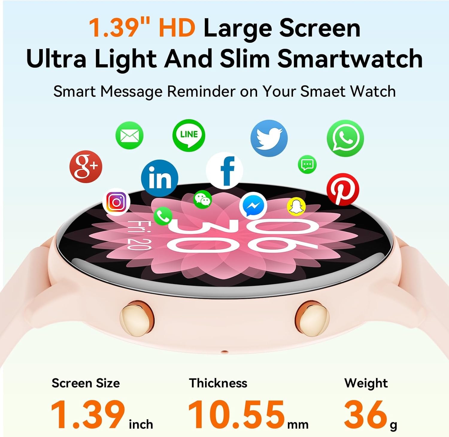 Thumbnail 1 de Hwagol Smart Watch 1.39" fitness tracker