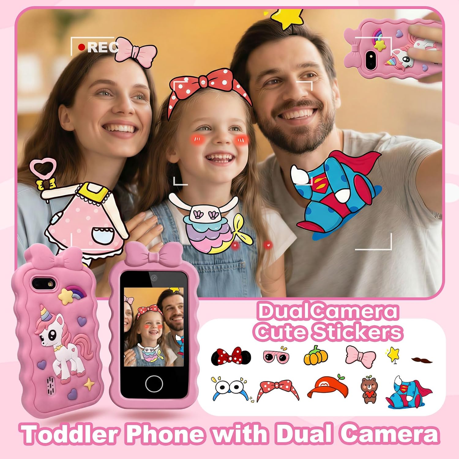 Detalle de Gimubaba Kids Phone, 2.8-Inch Touchscreen