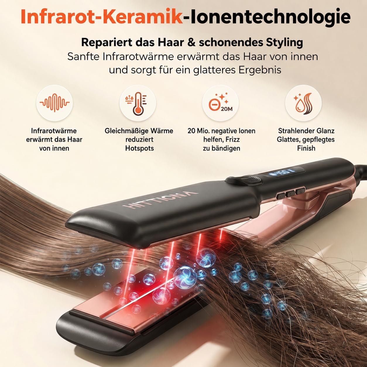 Thumbnail 4 de Professionelles Keramik-Glätteisen 1.75“ Ionen