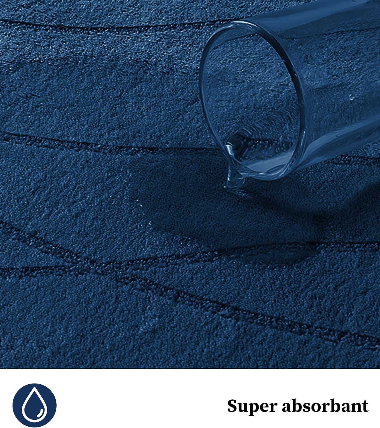 Thumbnail 4 de chakme Tapis de bain en mousse à mémoire de forme, 60 x 120 cm, bleu foncé — antidérapant et absorbant