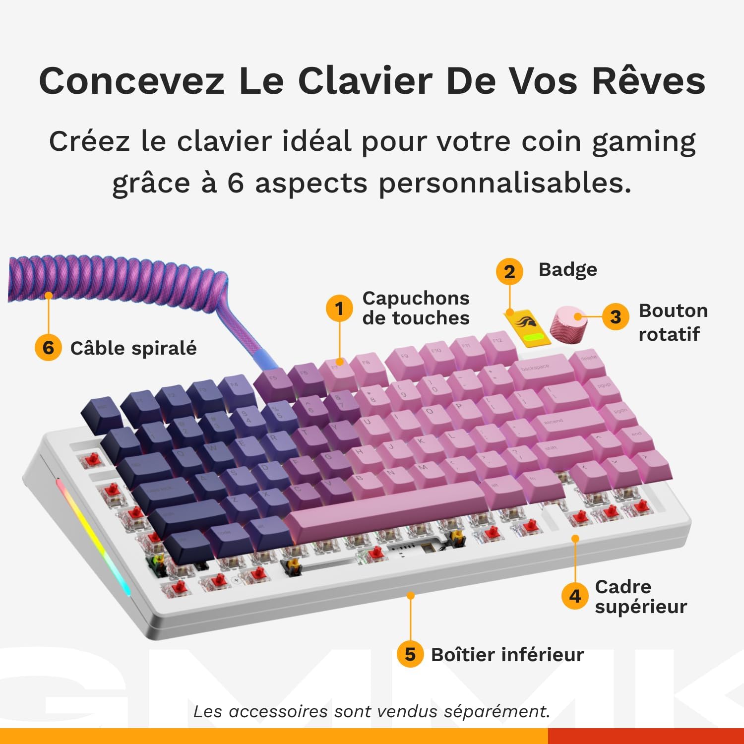 Detalle 2 de Glorious GMMK 3 clavier TKL 75 %
