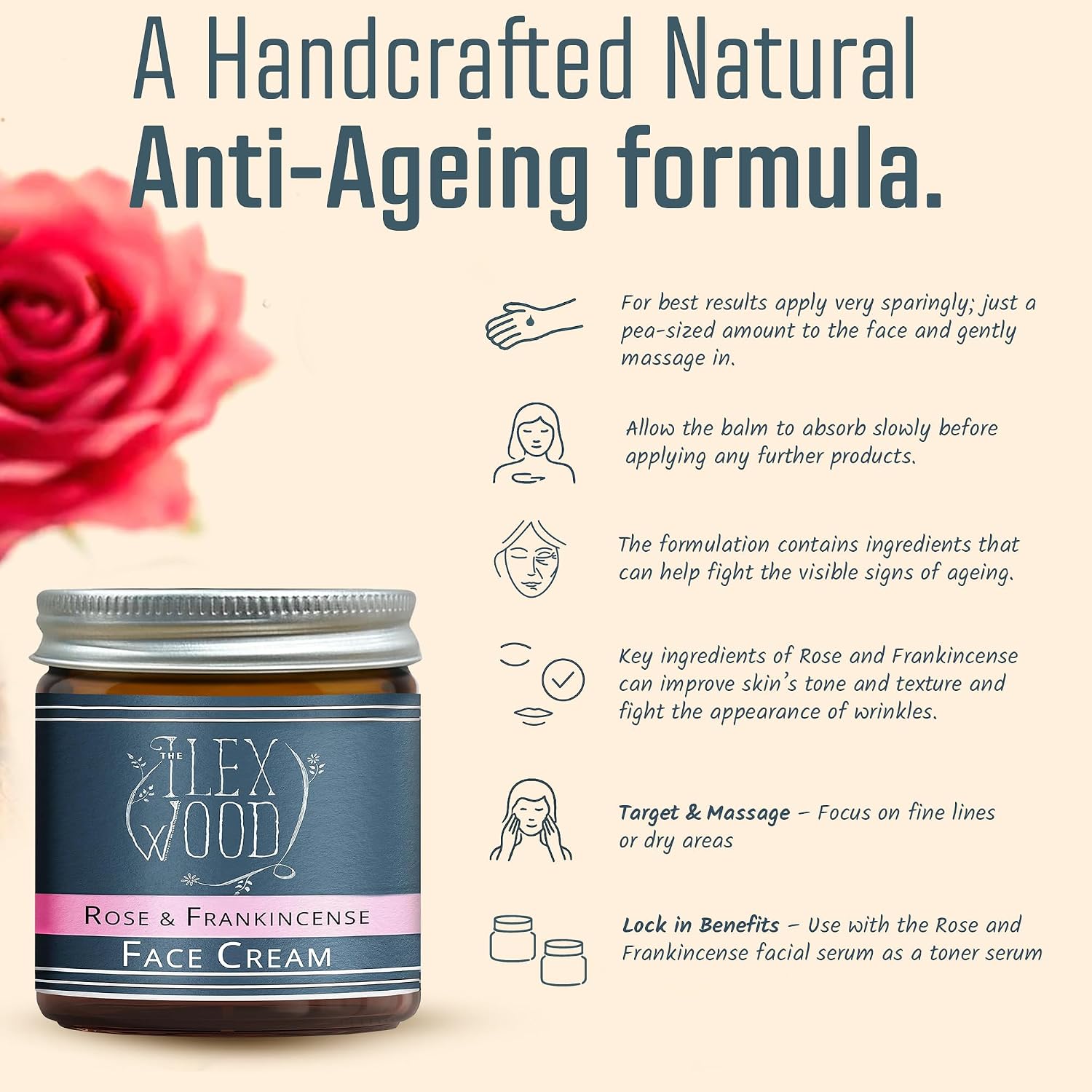 Detalle 2 de The Ilex Wood Rose & Frankincense Face Cream 60ml