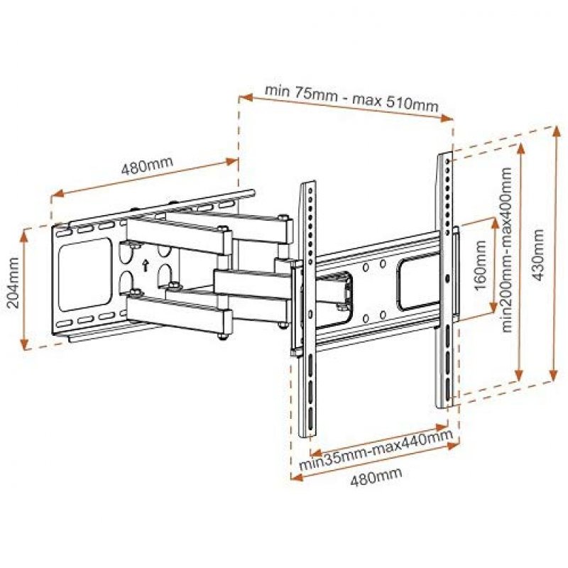 Detalle de Metronic 451066 Soporte TV orientable 42–55" VESA 400×400