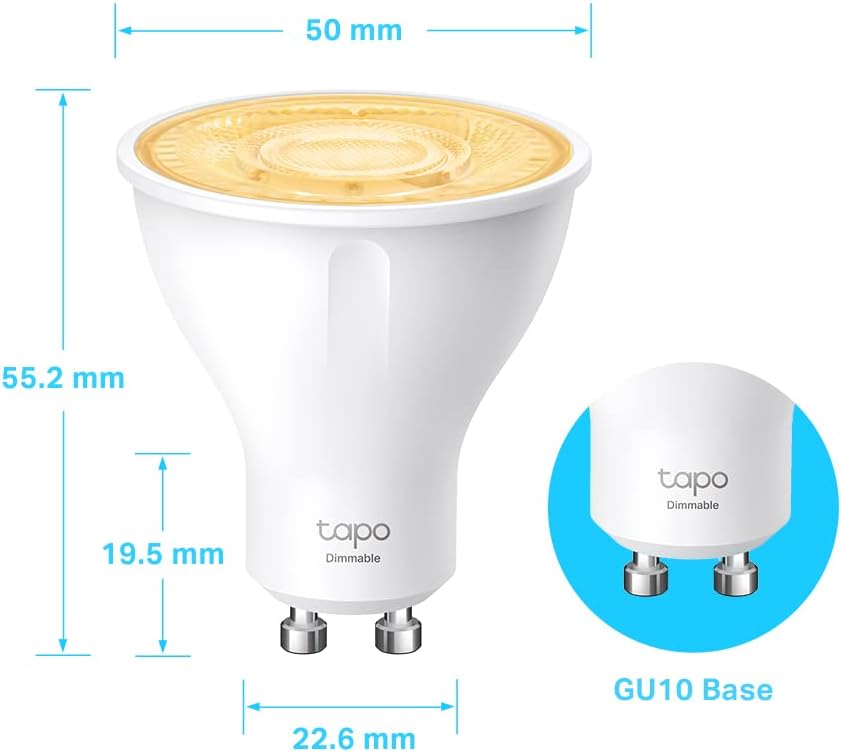 Detalle 2 de Tapo L610 GU10 Smart Spotlight 4-Pack 1–100% dimmable