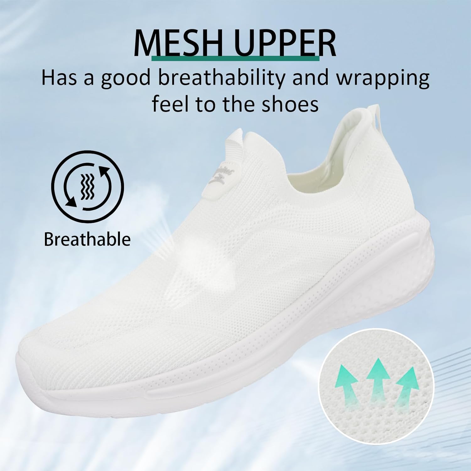 Thumbnail 3 de Giniros Mens Slip On Trainers: Lightweight, Breathable and Easy-On for Everyday Walks and Workouts