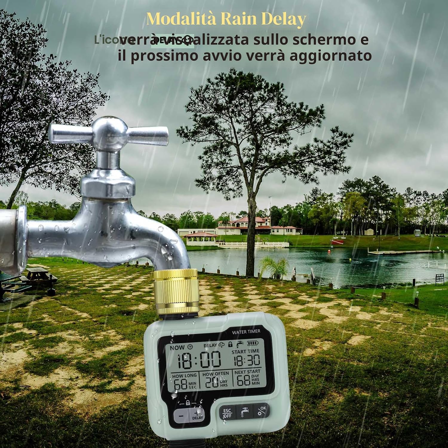 Thumbnail 4 de Johgee Computer per irrigazione con ingresso in ottone – timer impermeabile IPX5 per giardino