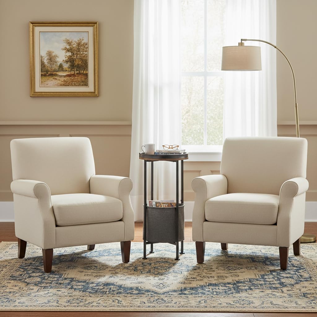 Detalle 1 de ZEXVIDA Round Side Table 26-Inch Height