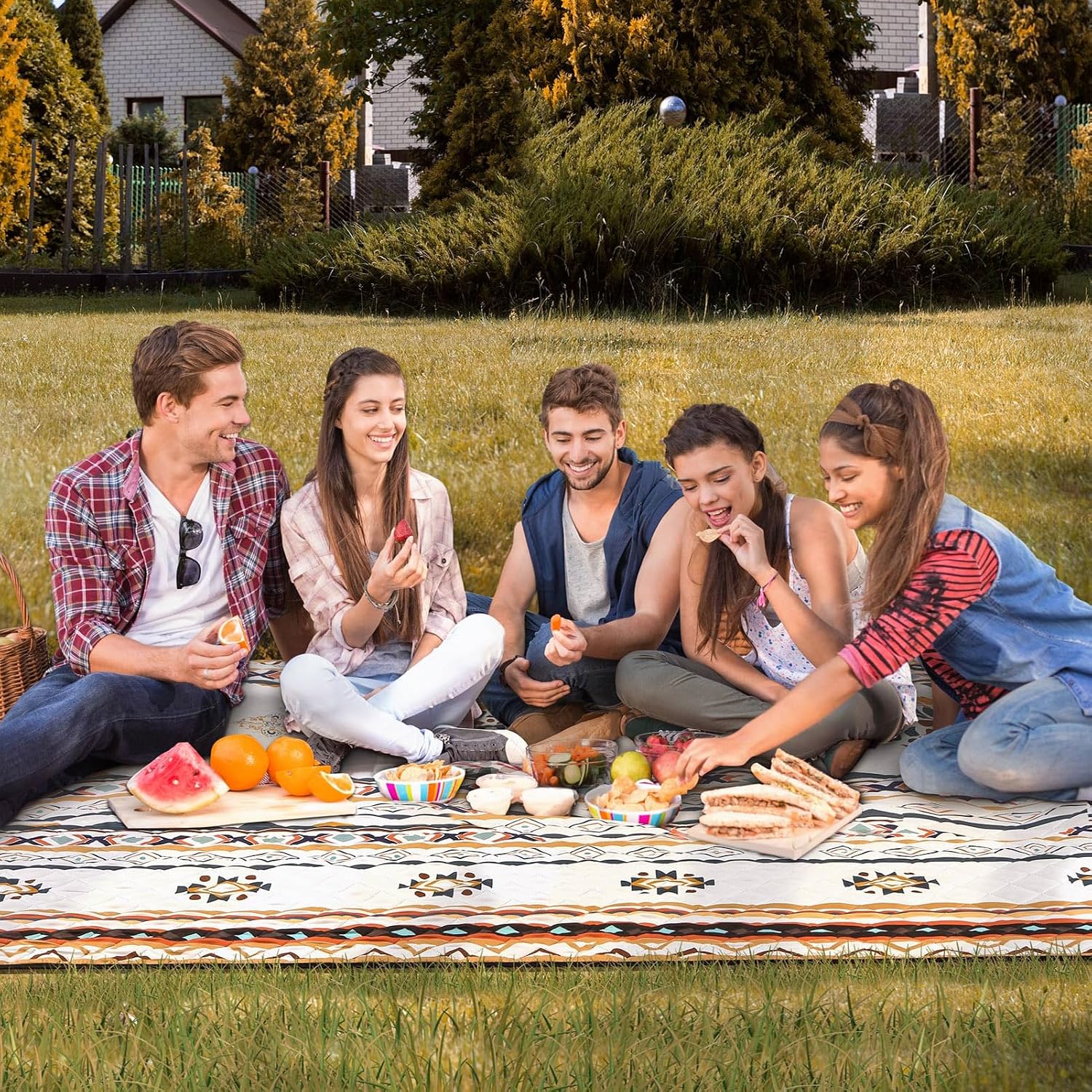 Thumbnail 1 de HAUSPROFI Picnic Blanket 200 x 300 cm – Large Waterproof Outdoor Mat
