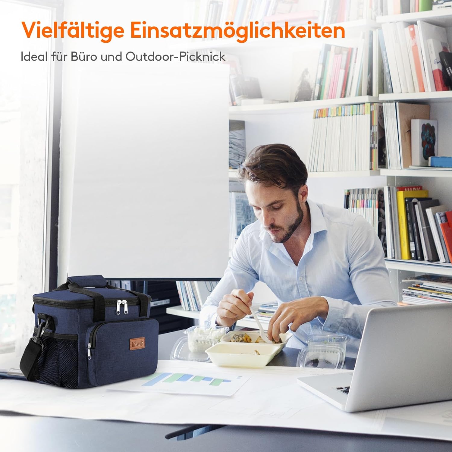 Thumbnail 6 de Lifewit 9L Lunch-Tasche: 12 Dosen Kühl-/Wärmebox, wasserdicht, faltbar – kompakt fürs Büro, Picknick und unterwegs