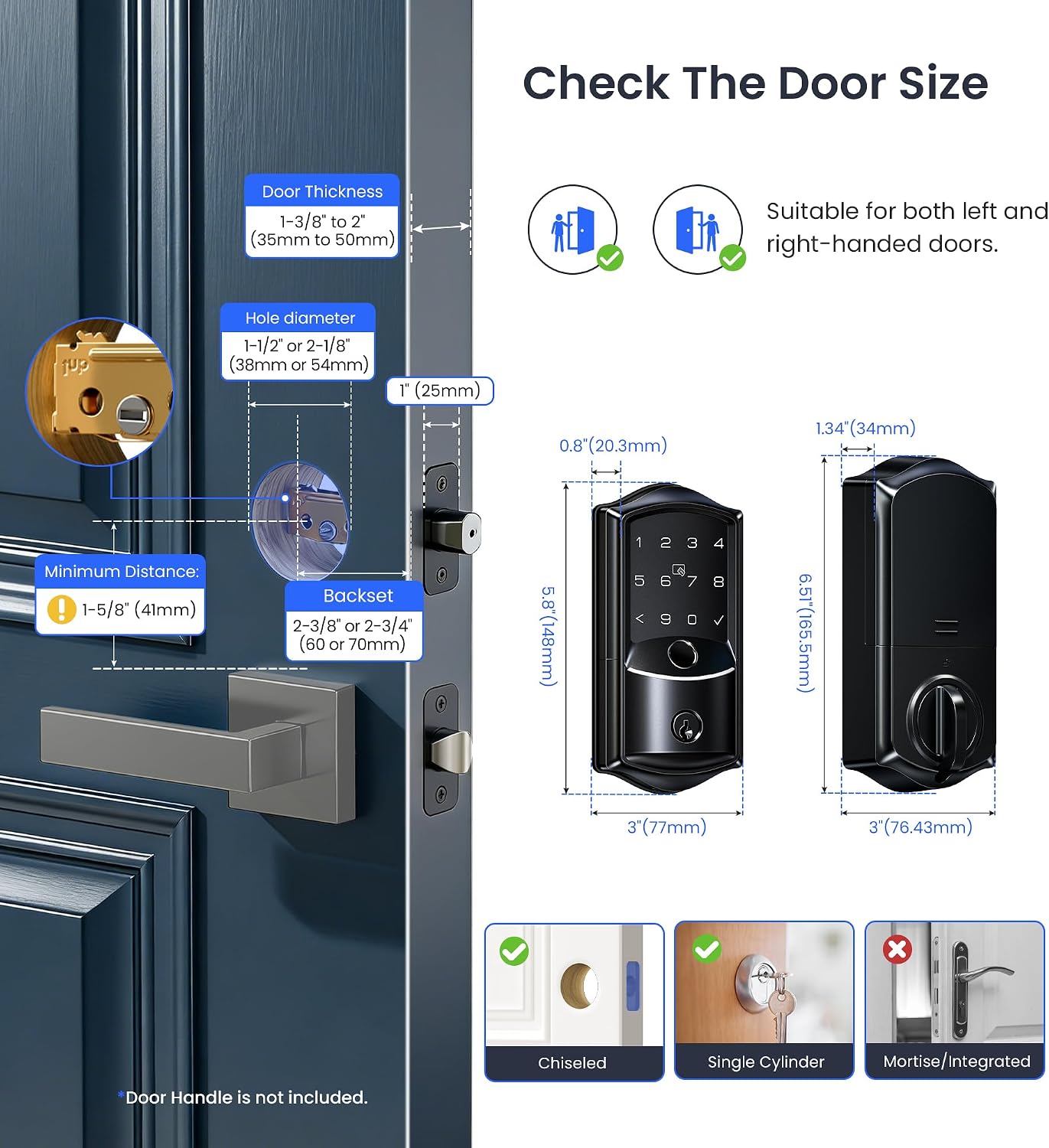 Detalle de Veise smart deadbolt with Wi-Fi