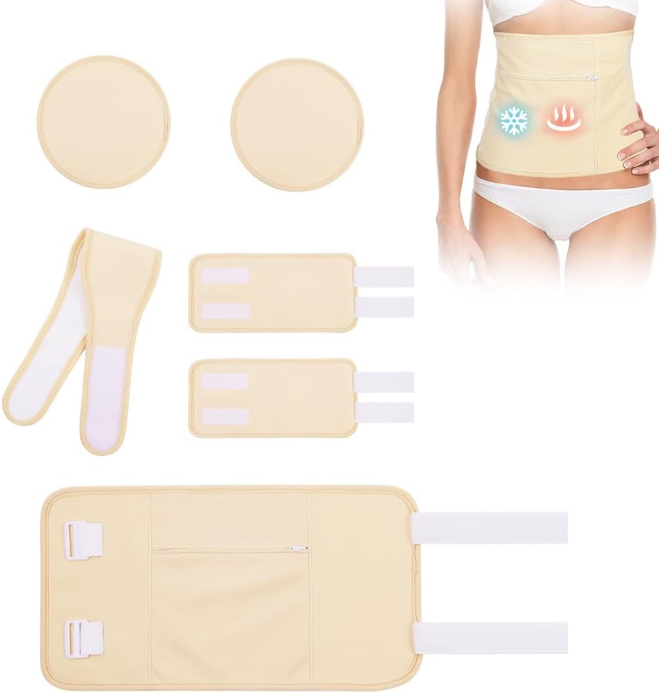Detalle de AOOWU Castor Oil Pack Wrap Kit – 6 x Reusable Organic Cotton Wraps (Oil Not Included)