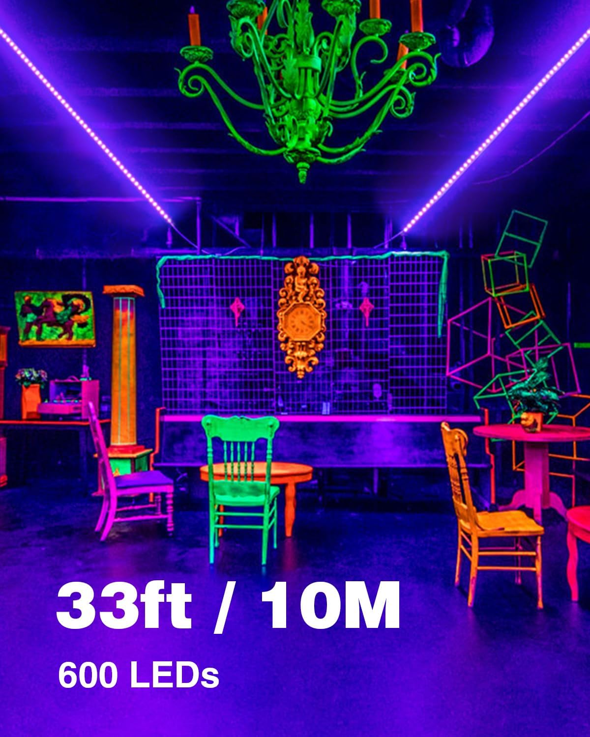 Detalle 2 de Onforu Black Light Strip, 32.8ft