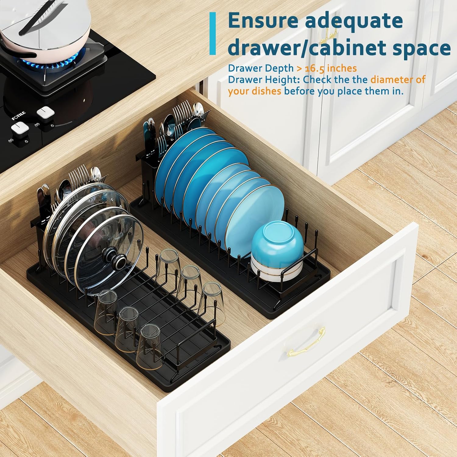 Detalle 2 de ANTOPY Small Dish Drying Rack Compact dish rack 🍽