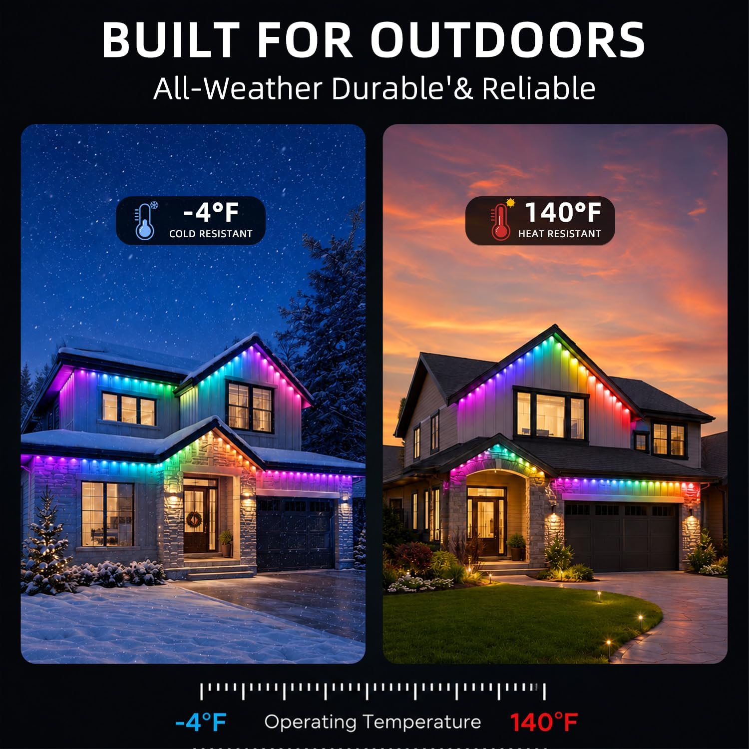 Detalle de Yeewhale-WYD200ft Permanent RGB+IC Outdoor Eaves Lights with App and Remote