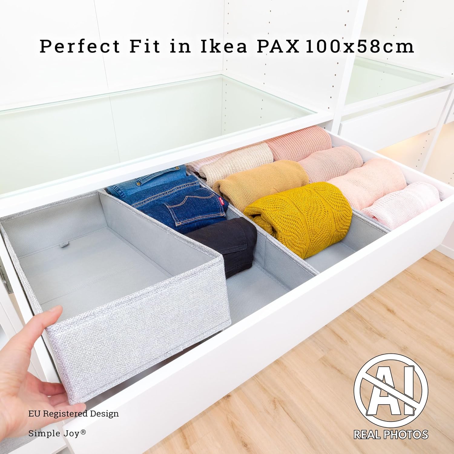 Detalle de SIMPLE JOY PAX100 FileFolding Box für IKEA Pax 4er Set