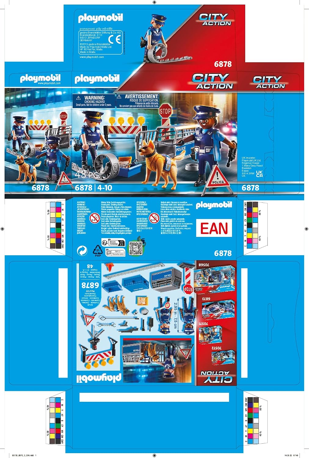Thumbnail 6 de PLAYMOBIL City Action Straßensperre mit Hund (6878) – detailreiches Polizeiszene-Set ab 5 Jahren