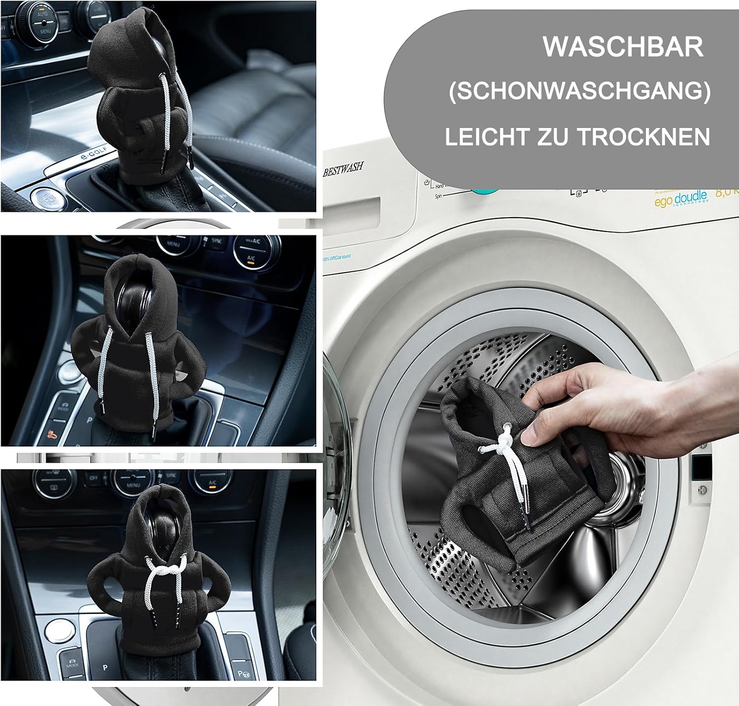 Thumbnail 3 de CORATED Schaltknauf Hoodie schwarzer Überzug 🧣
