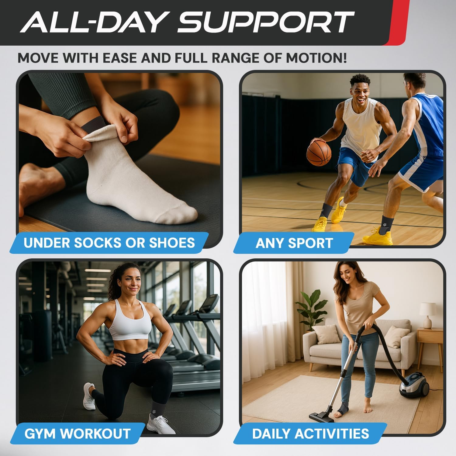 Thumbnail 4 de Sleeve Stars Ankle Brace Compression Sleeve 10" 🦶