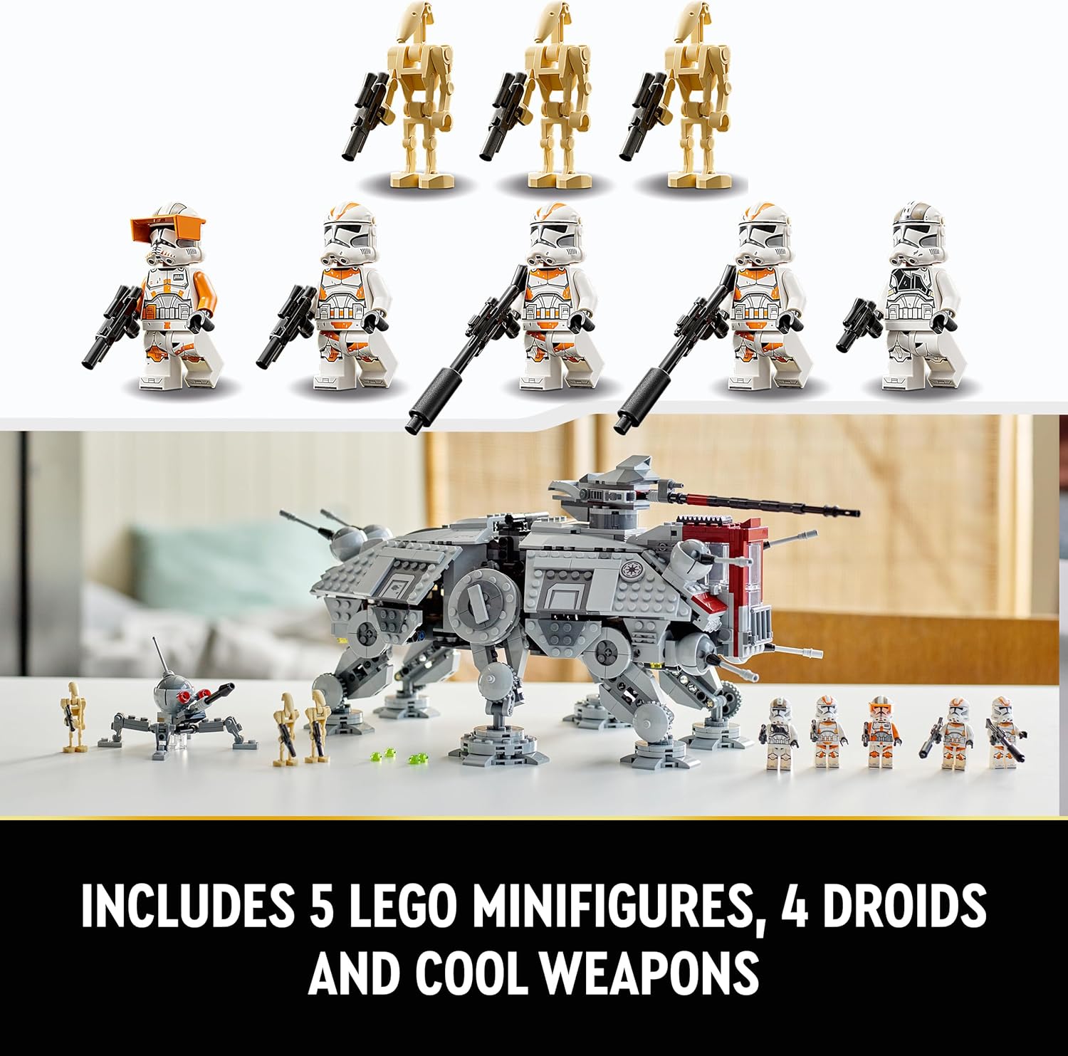 Thumbnail 5 de LEGO Star Wars 75337 AT-TE Walker Building Toy with 3 212th Clone Trooper Minifigures and Droid Figures