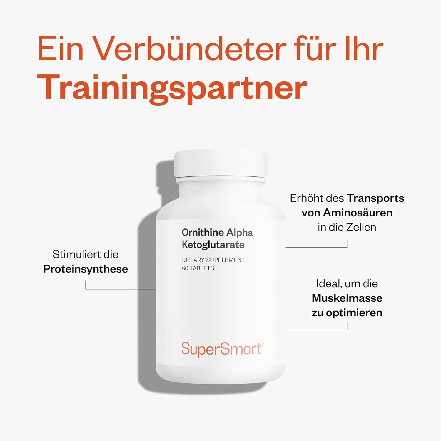Thumbnail 2 de Ornithin Alpha Ketoglutarat (OKG) von SuperSmart – unterstützt Proteinsynthese und Muskelaufbau (vegan)