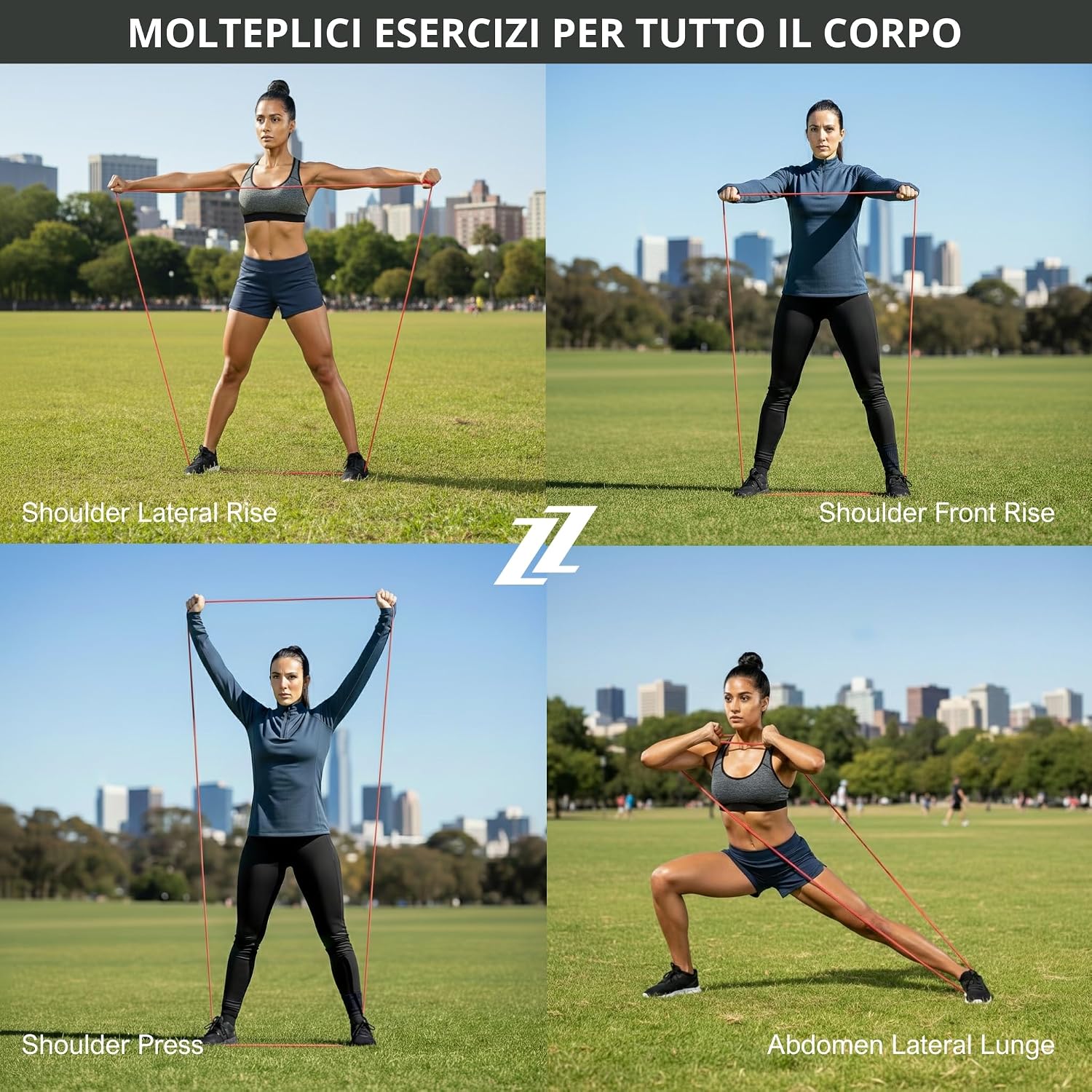 Detalle 2 de Bande di Resistenza Individuali e Set di Elastici (3 o 5 pezzi) – Allenamento funzionale, estensione e forza