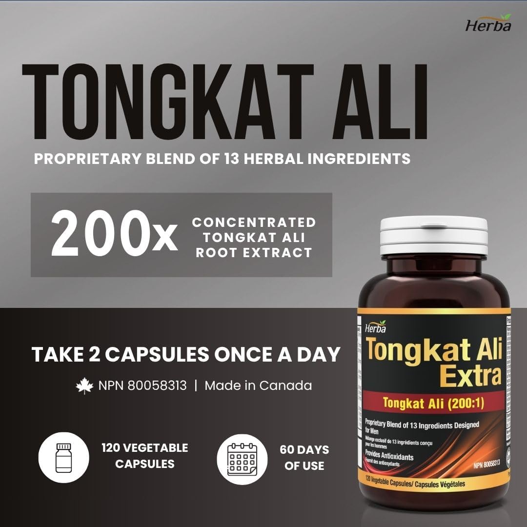 Detalle de Herba Tongkat Ali Extra Supplement for Men, 200:1 Extract, 120 Capsules
