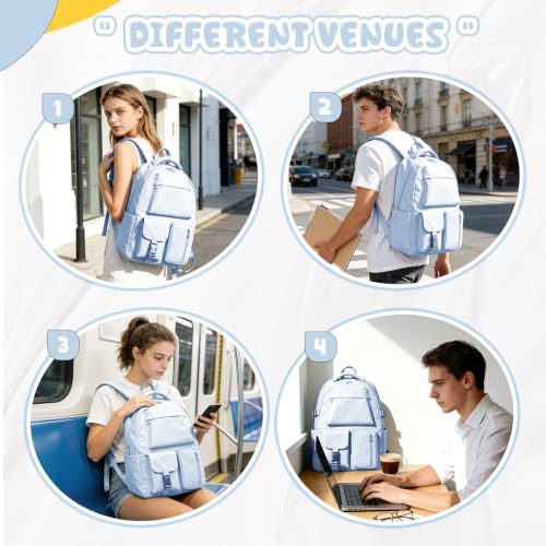 Thumbnail 5 de WEPLAN School Backpack: Lightweight, Waterproof 14-Inch Laptop Rucksack for Everyday Study and Travel