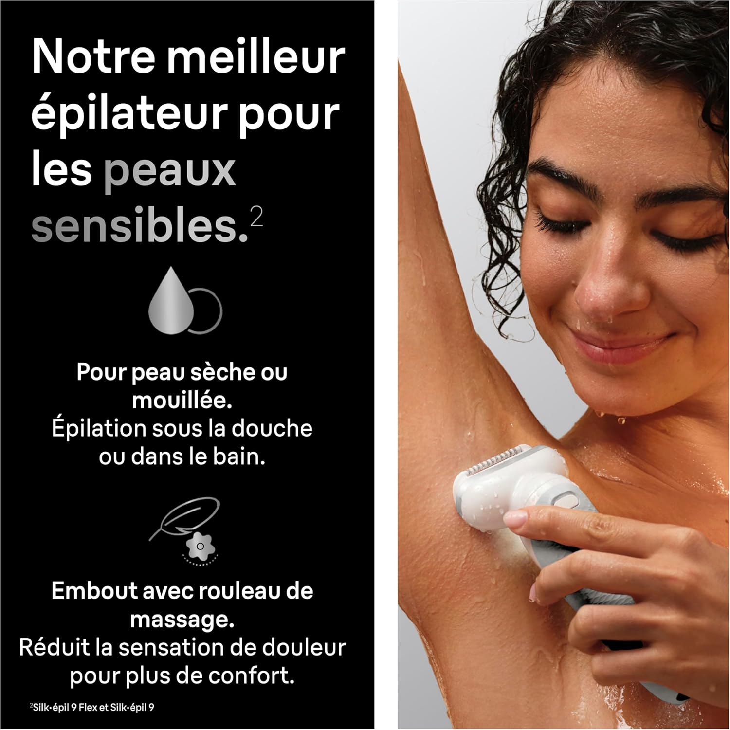 Thumbnail 4 de Braun Silk·épil 9 9-041 – Épilateur électrique femme, étanche, tête pivotante, coffret avec sabot tondeuse et tête de rasage