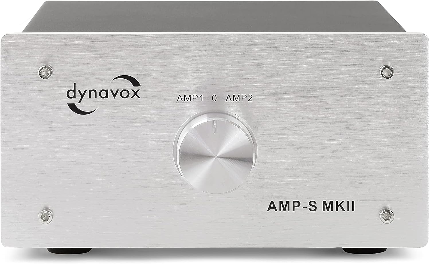 Detalle 2 de Dynavox AMP-S MKII – przełącznik wzmacniacza i głośników, metalowa obudowa