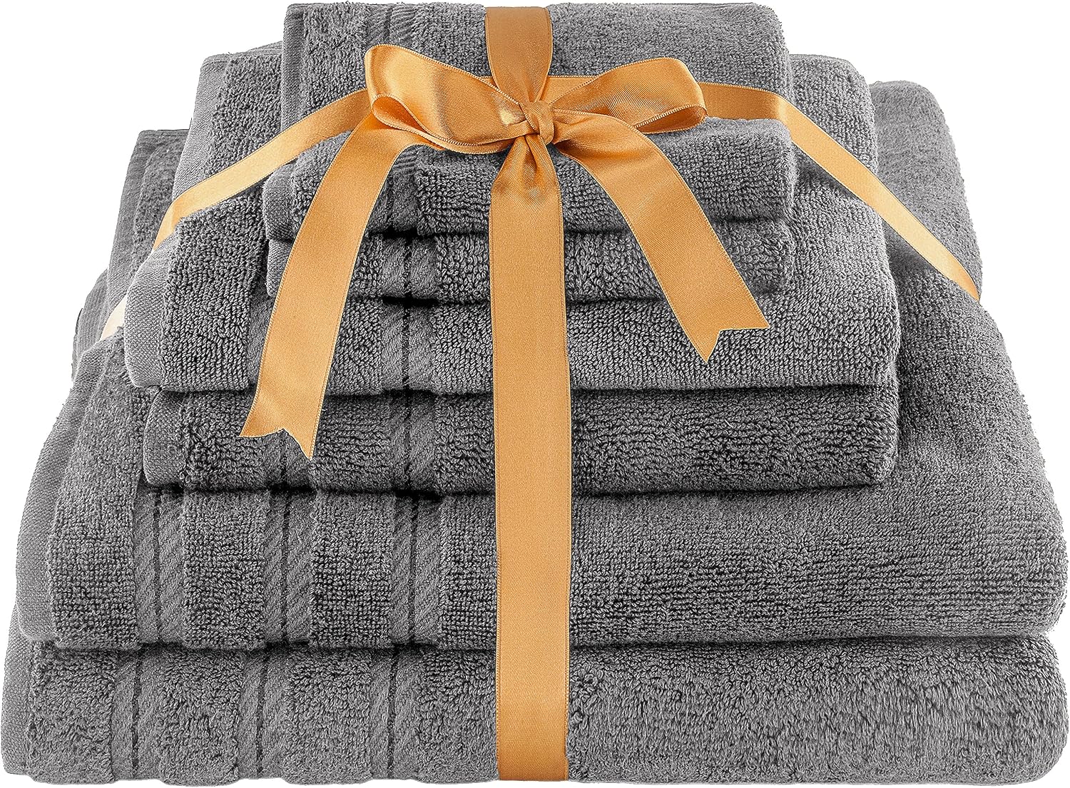 Detalle de American Soft Linen – jasnoszary zestaw 6 ręczników z tureckiej bawełny