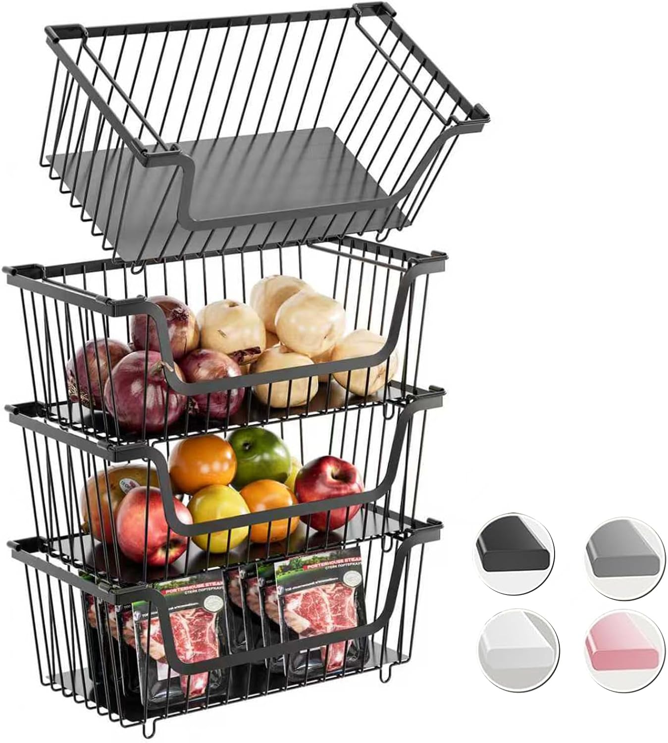 Detalle de GAOKASE 4 Pcs Wire Baskets 14.57in