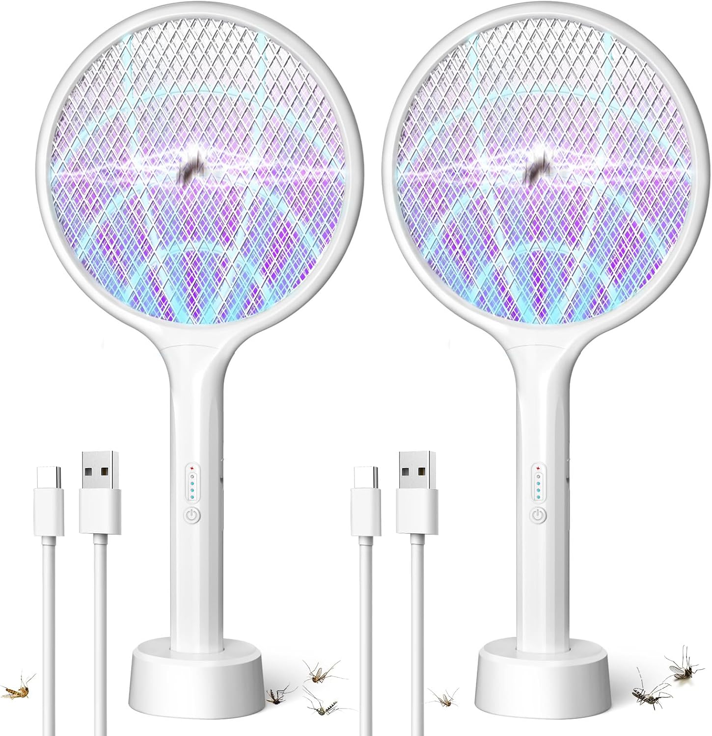 Detalle de DEEZEE ELMS-4000 Electric Fly Swatter with 4,000V Grid and Rechargeable Purple Light
