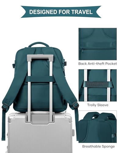 Thumbnail 6 de SZLX mochila de viaje para mujer impermeable (42 x 32 x 20 cm, 1 kg) con compartimento para portátil y bolsa húmeda