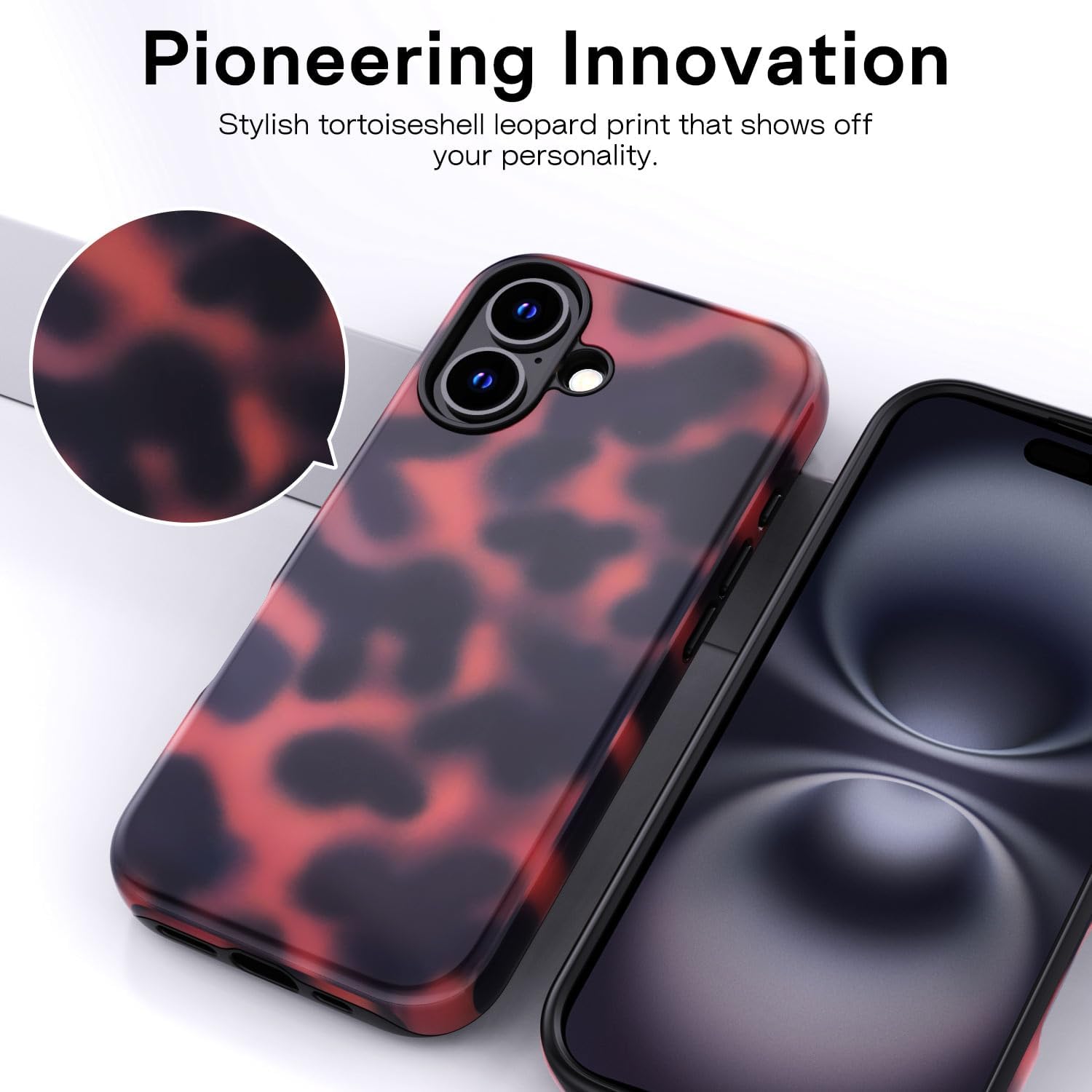 Thumbnail 2 de XTCASE Coque Leopard pour iPhone 16 – Étui 2-en-1 (TPU + PVC) avec protection renforcée