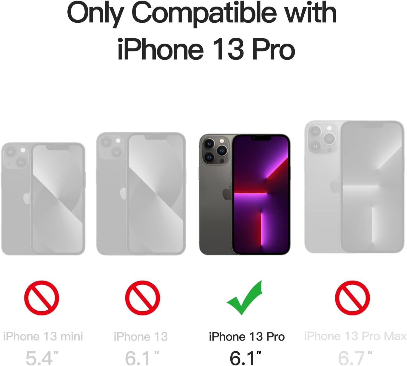 Thumbnail 1 de JETech magnetiskt skal för iPhone 13 Pro, svart med matt baksida och MagSafe