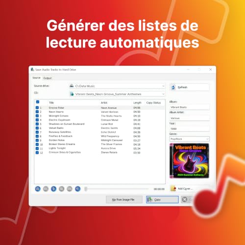 Detalle de Nero CD Ripper Logiciel —Convertisseur CD audio en MP3, FLAC, AAC, WAV avec Gracenote et licence à vie (1 PC, Windows)