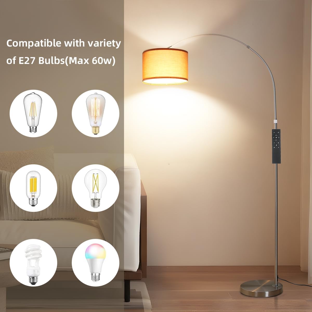 Thumbnail 4 de ANTENLICHT AURA Lampada ad arco con telecomando, dimmer e LED E27 inclusi